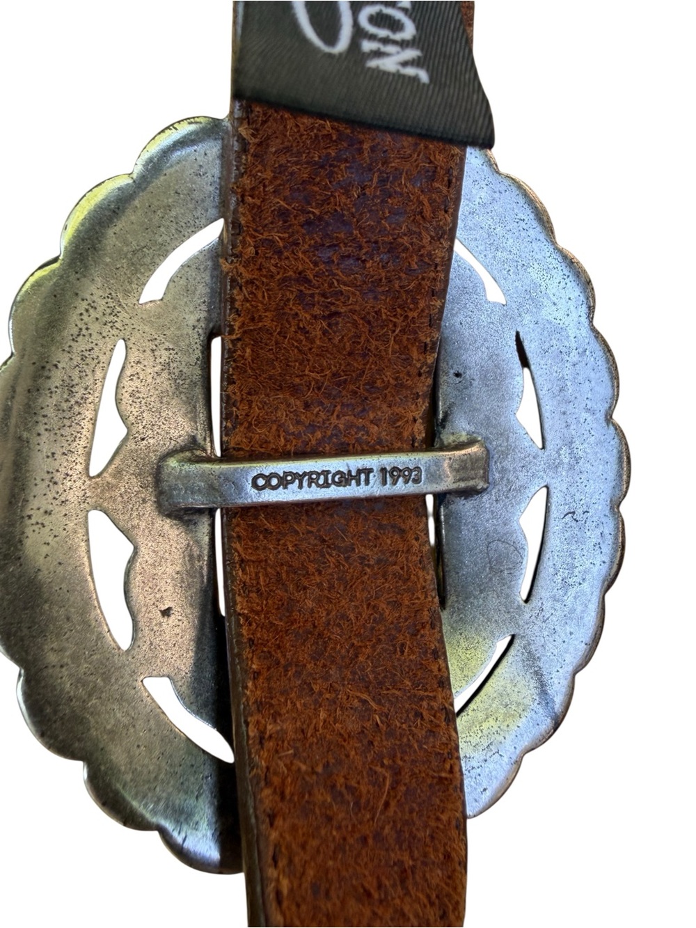 Brighton Y2K Western Concho Leather Belt in Brown and Silver - Picture 6 of 6